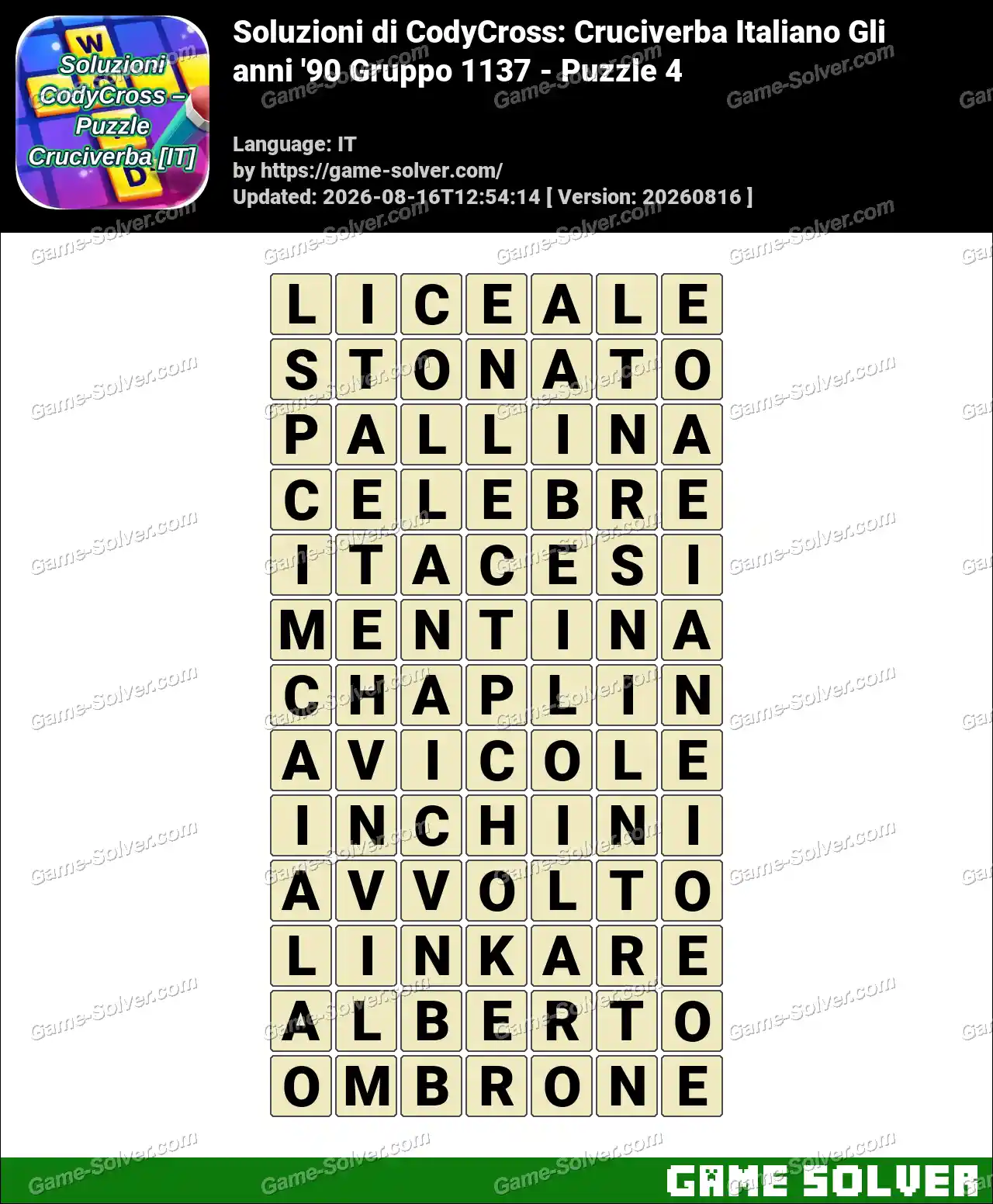 Soluzioni di CodyCross: Cruciverba Italiano Gli anni ’90 Gruppo 1137 – Puzzle 4